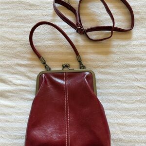 Chic Burgundy Leather Crossbody Bag